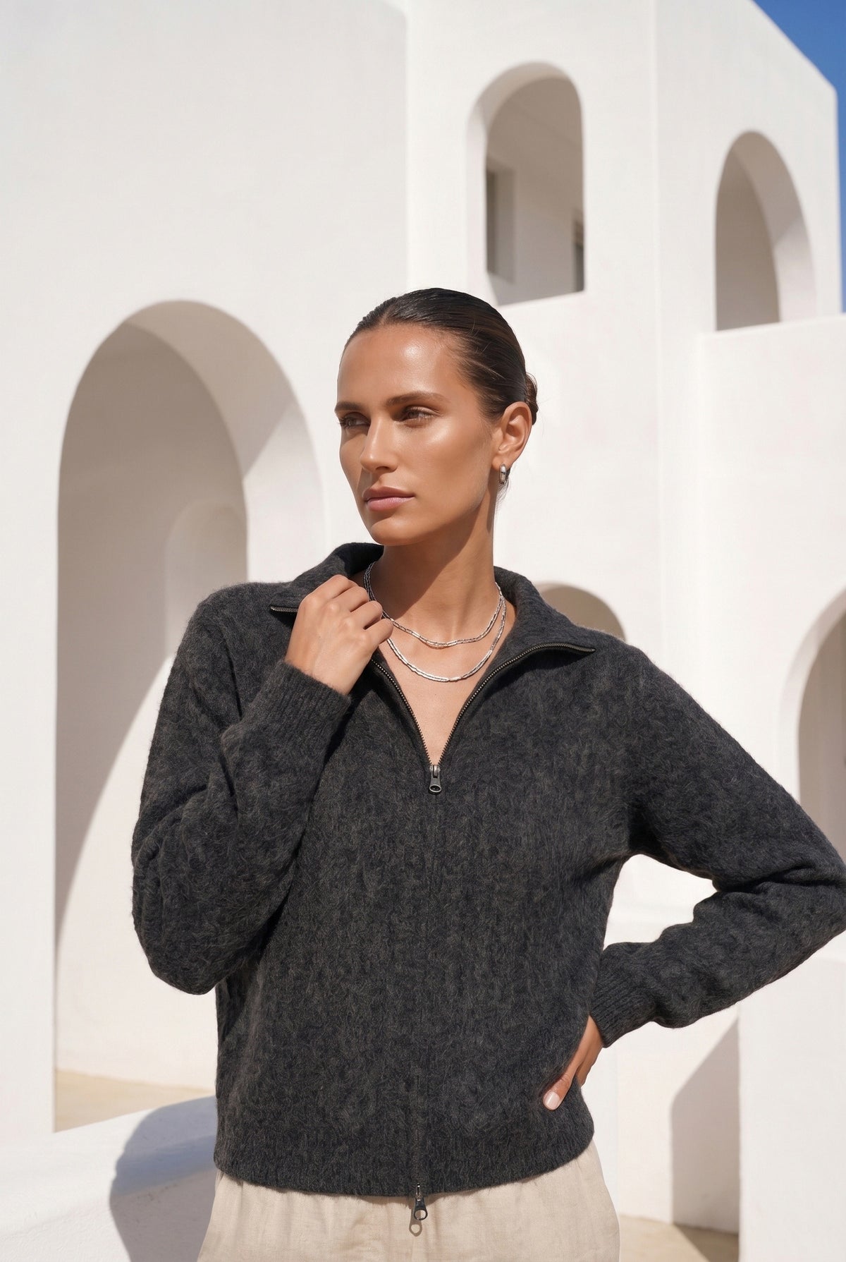 VALERIAN WOOL ZIP CARDIGAN