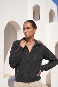 VALERIAN WOOL ZIP CARDIGAN