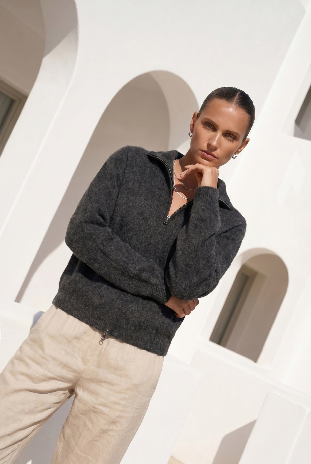 VALERIAN WOOL ZIP CARDIGAN