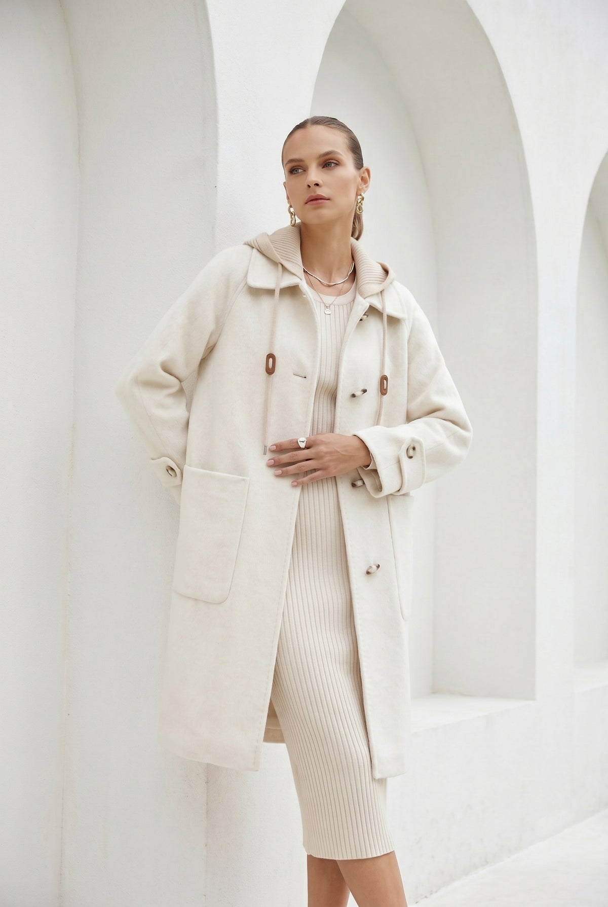 FIONA HOODED DUFFLE COAT