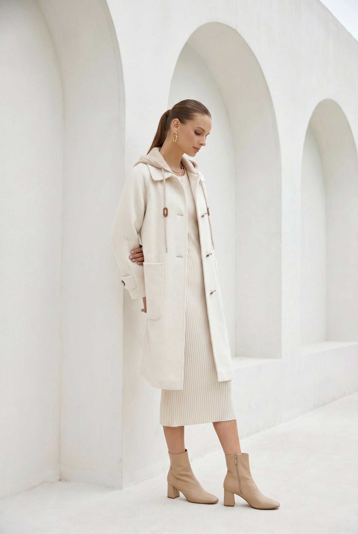 FIONA HOODED DUFFLE COAT