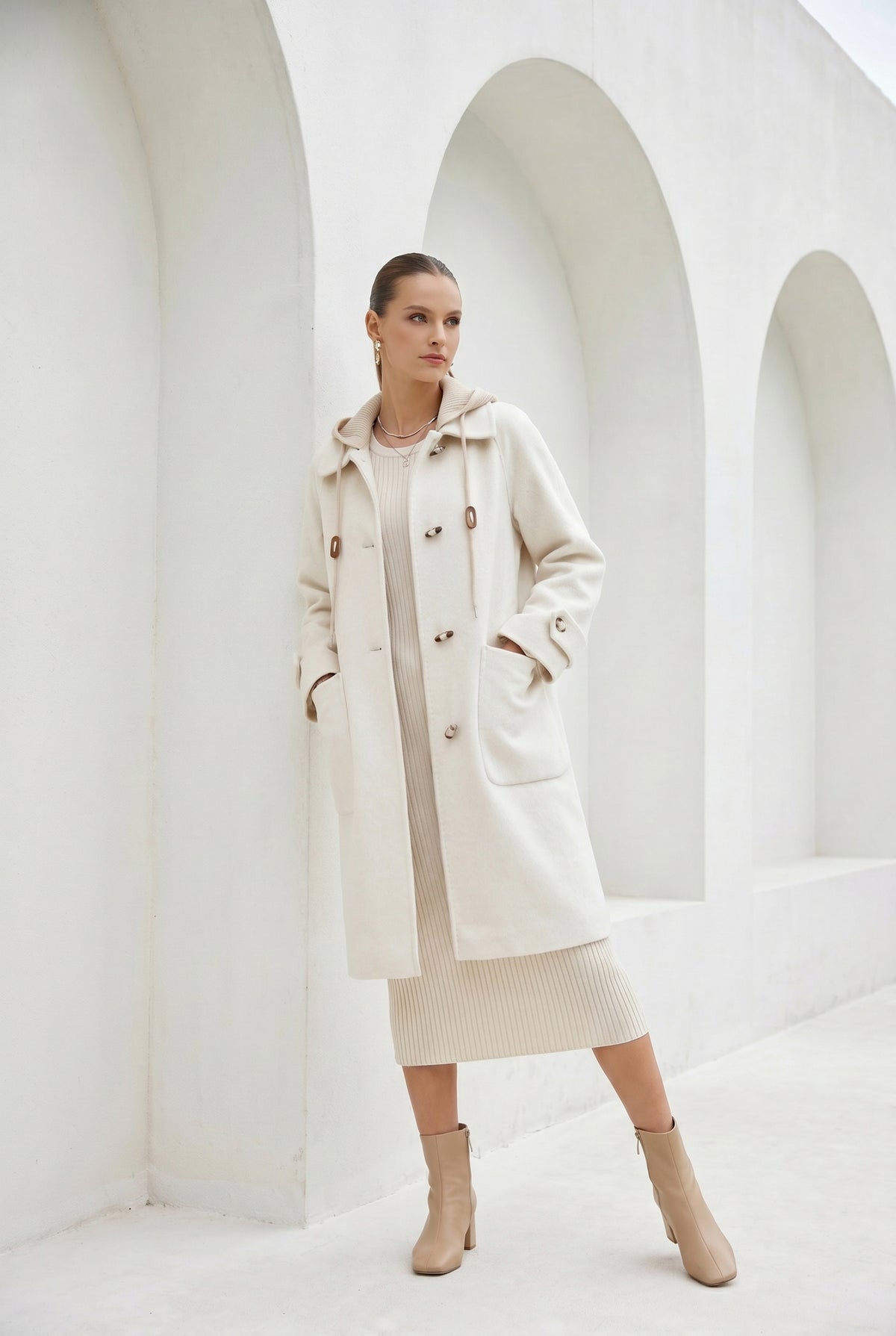 FIONA HOODED DUFFLE COAT