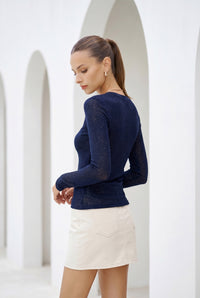 CAMILA LUREX CINCH SIDE WOOL SWEATER