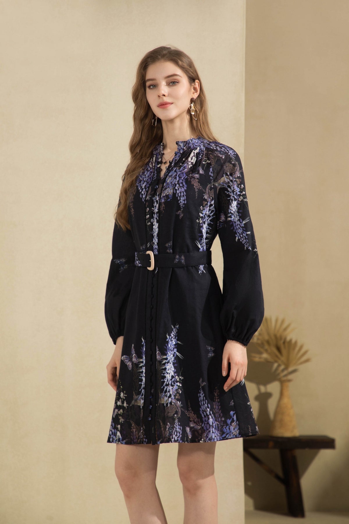 AERIN LONG SLEEVES SHORT DRESS