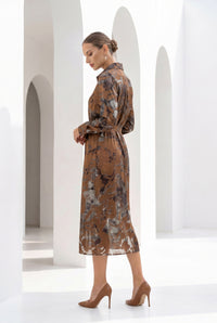 POLKA LONG SLEEVES PRINTED DRESS