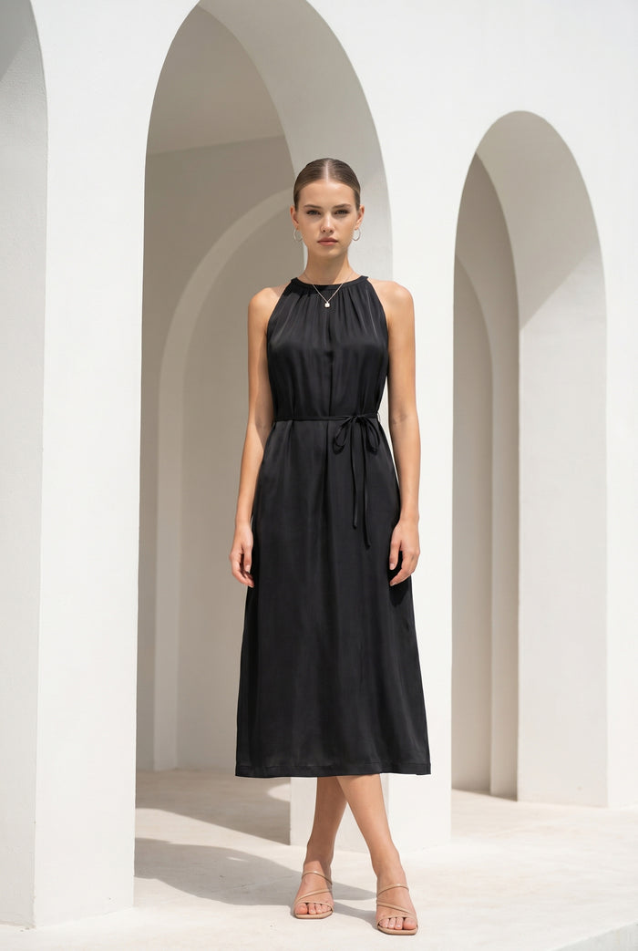 CLAUDETTE CUPRO LONG DRESS