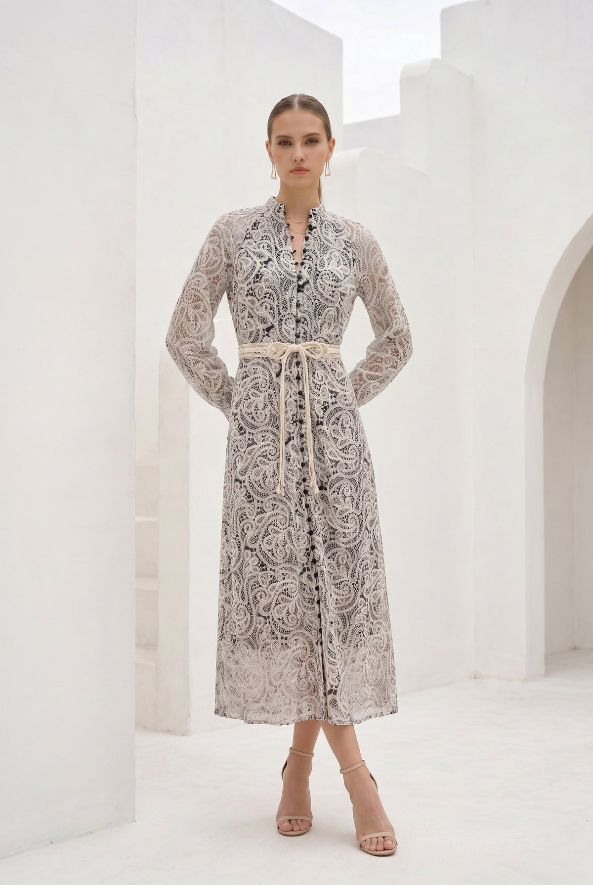IRINA BELTED LONG DRESS