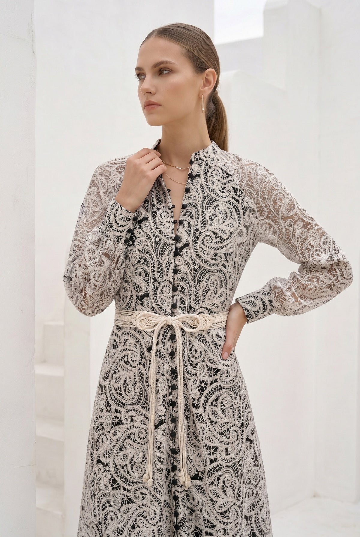 IRINA BELTED LONG DRESS