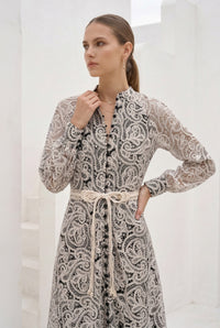 IRINA BELTED LONG DRESS