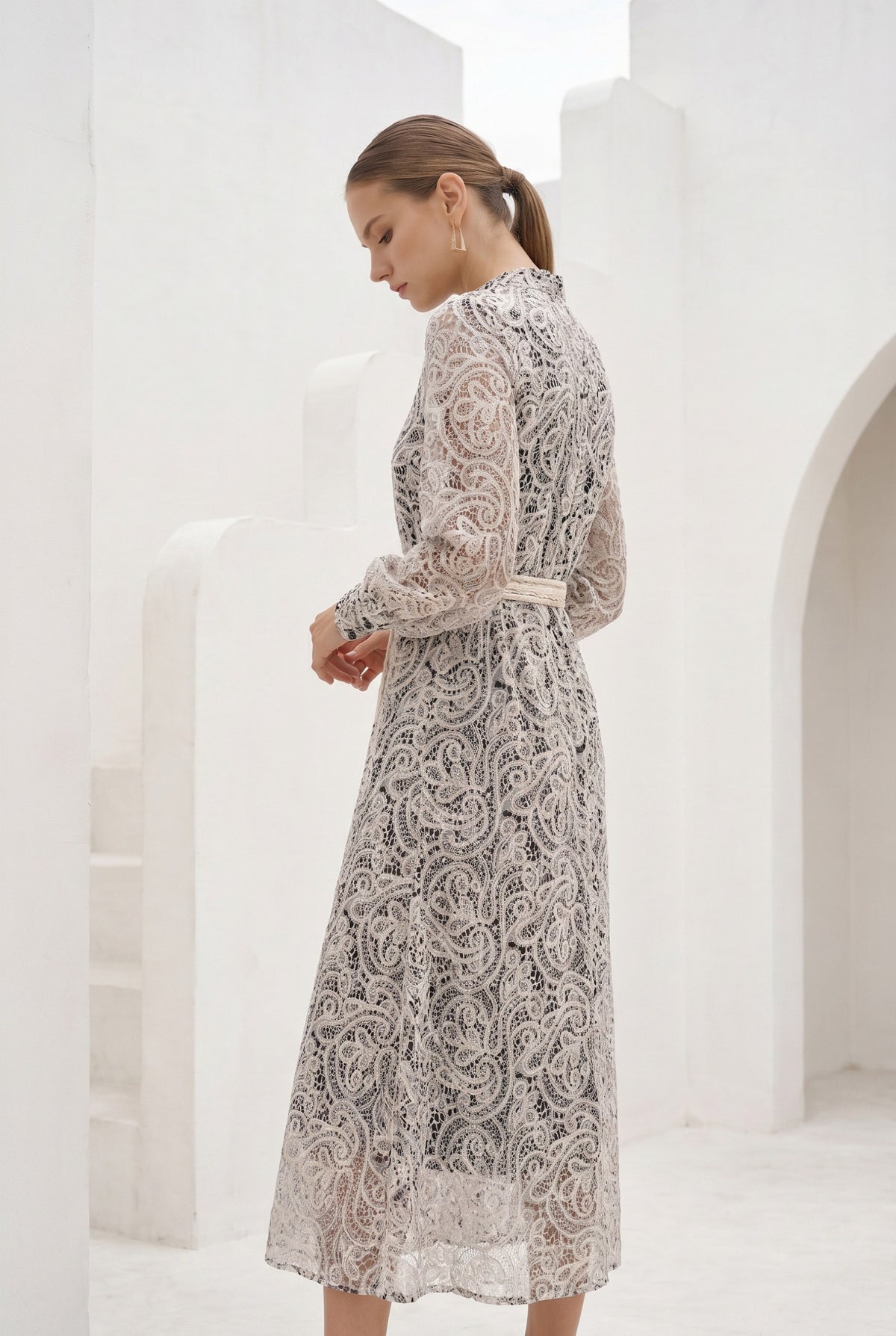 IRINA BELTED LONG DRESS