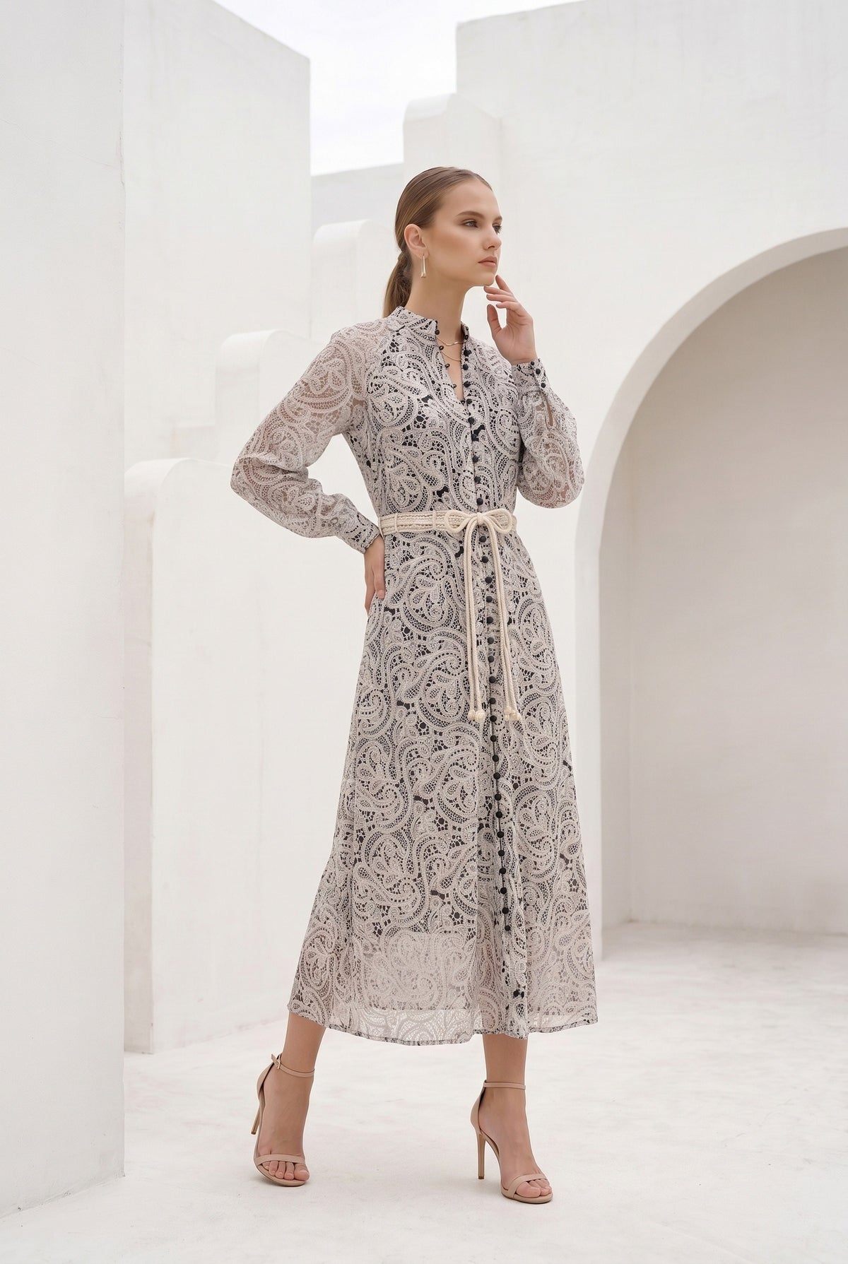 IRINA BELTED LONG DRESS
