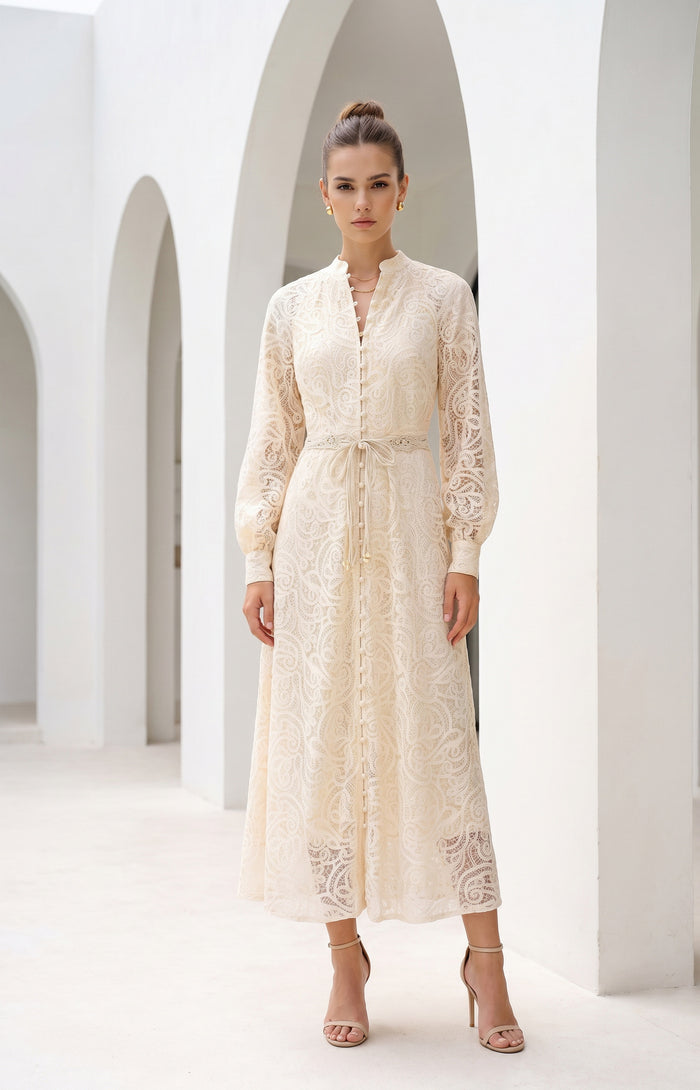 IRINA BELTED LONG DRESS