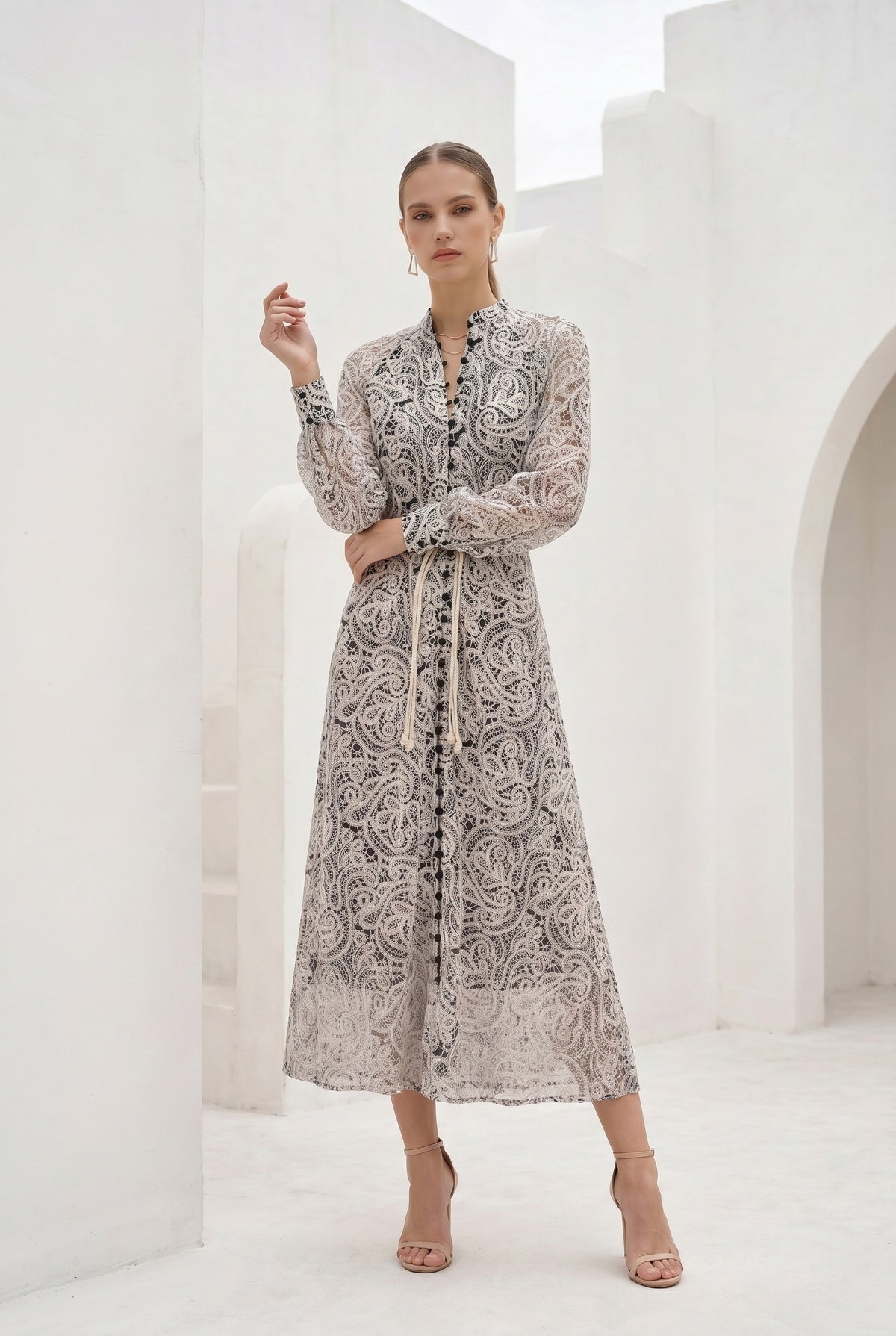 IRINA BELTED LONG DRESS