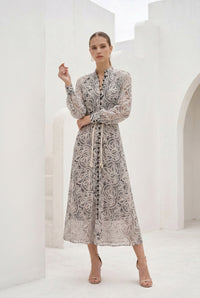 IRINA BELTED LONG DRESS