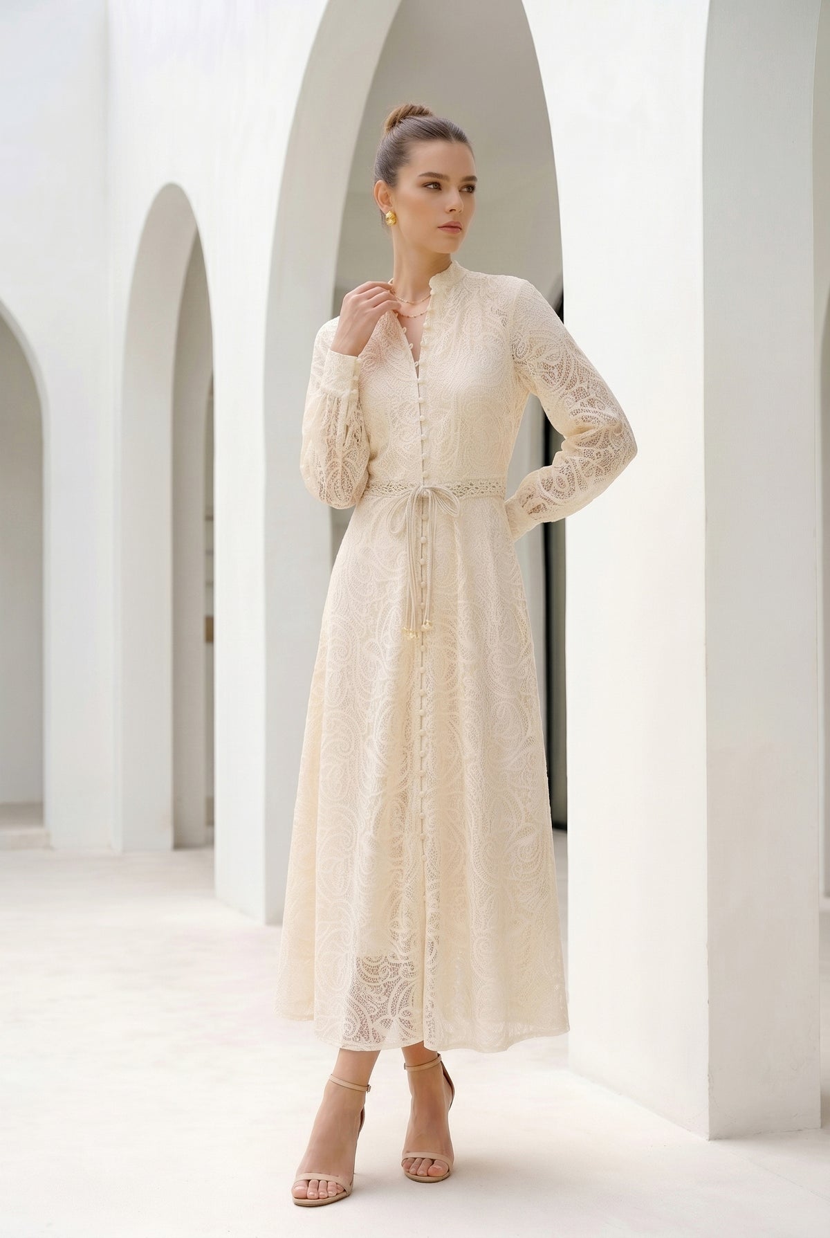 IRINA BELTED LONG DRESS