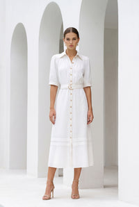 CELINE SHORT SLEEVES LONG DRESS