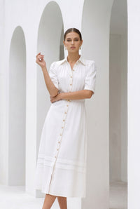 CELINE SHORT SLEEVES LONG DRESS