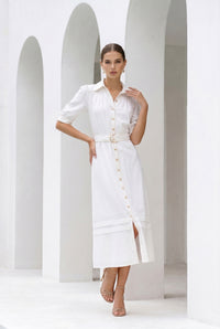 CELINE SHORT SLEEVES LONG DRESS
