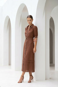 CELINE SHORT SLEEVES LONG DRESS