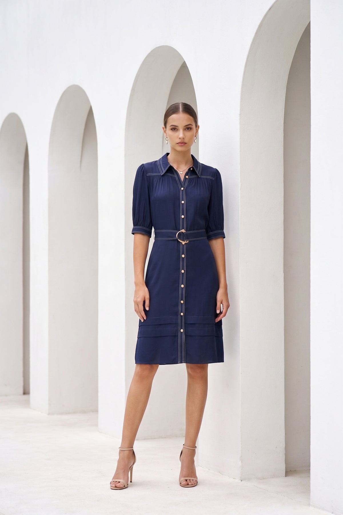 CELINE SHORT SLEEVES SHORT DRESS