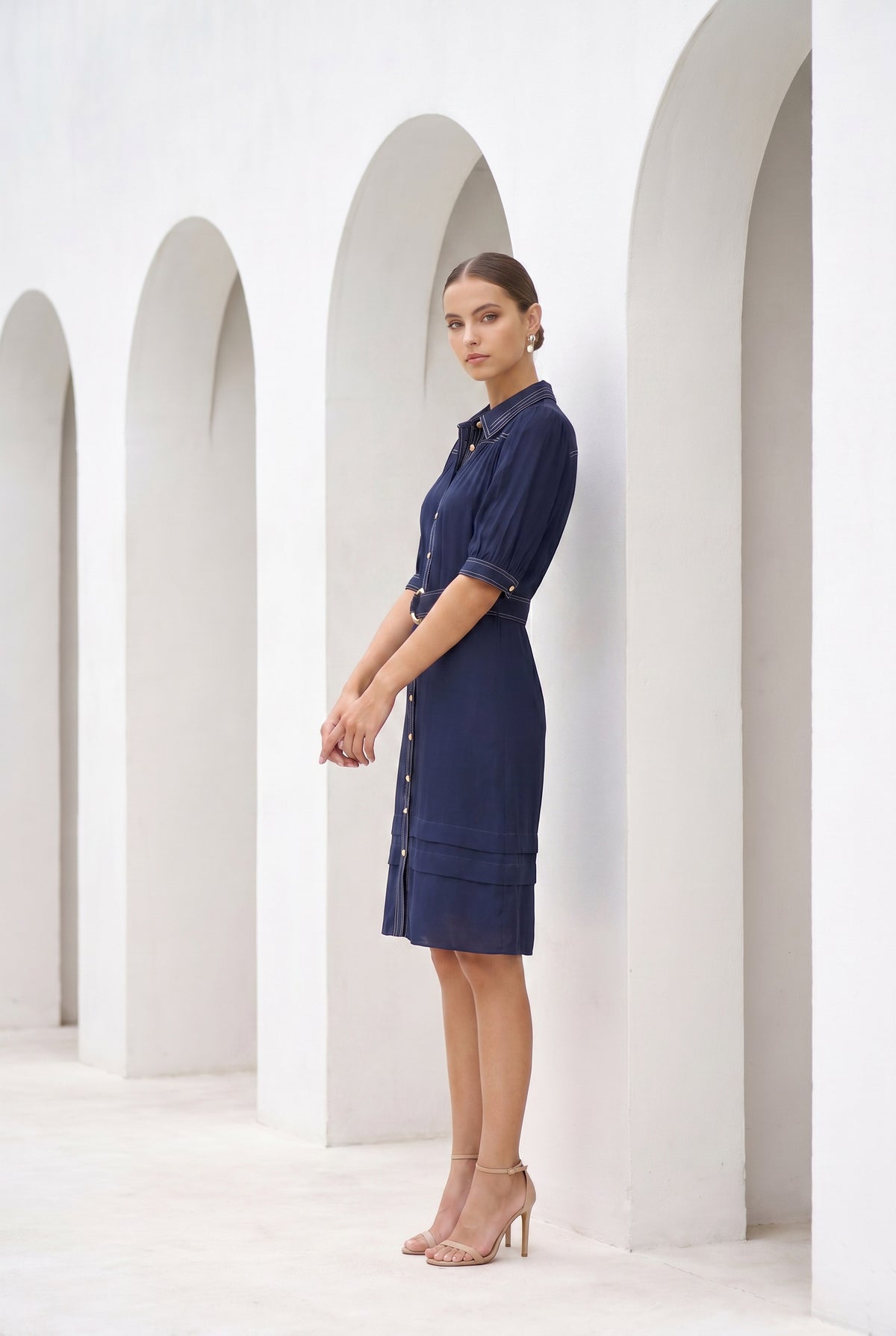 CELINE SHORT SLEEVES SHORT DRESS