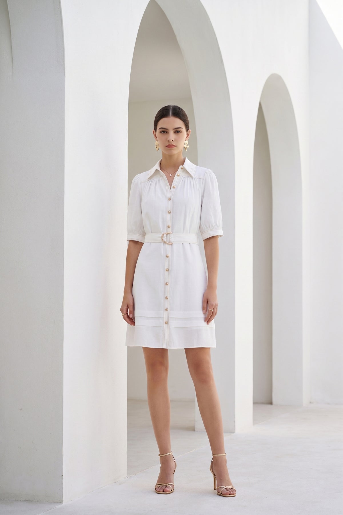 CELINE SHORT SLEEVES SHORT DRESS