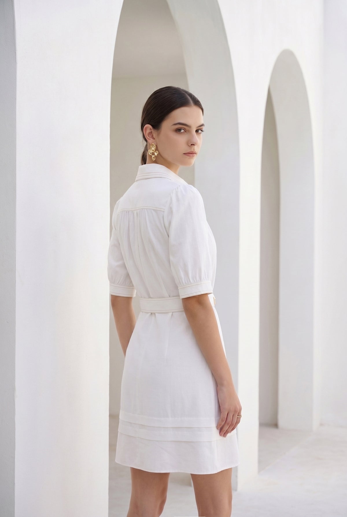 CELINE SHORT SLEEVES SHORT DRESS