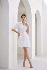 CELINE SHORT SLEEVES SHORT DRESS