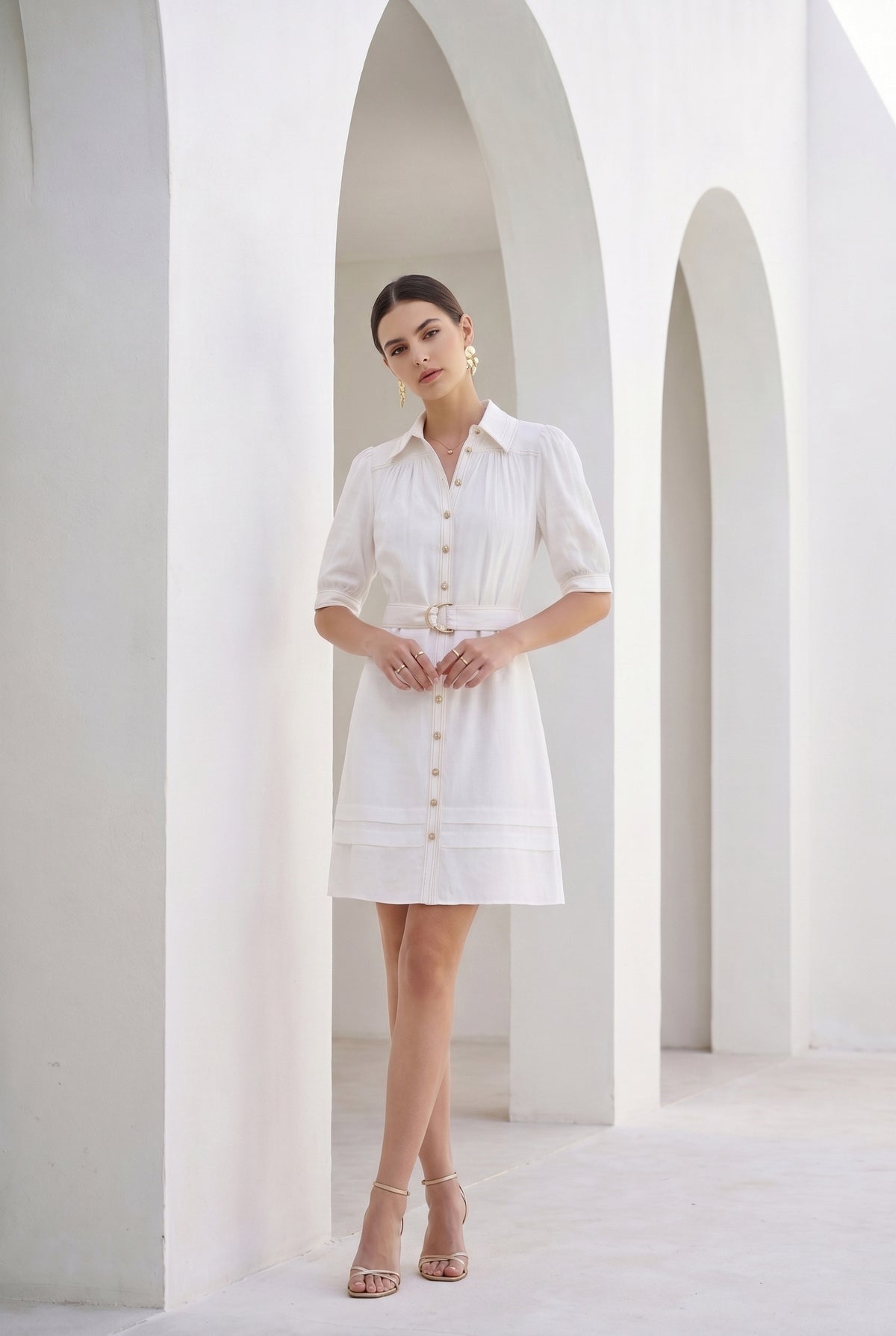 CELINE SHORT SLEEVES SHORT DRESS