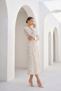 NAOMI BELTED ZIP LONG DRESS