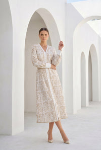 NAOMI BELTED ZIP LONG DRESS