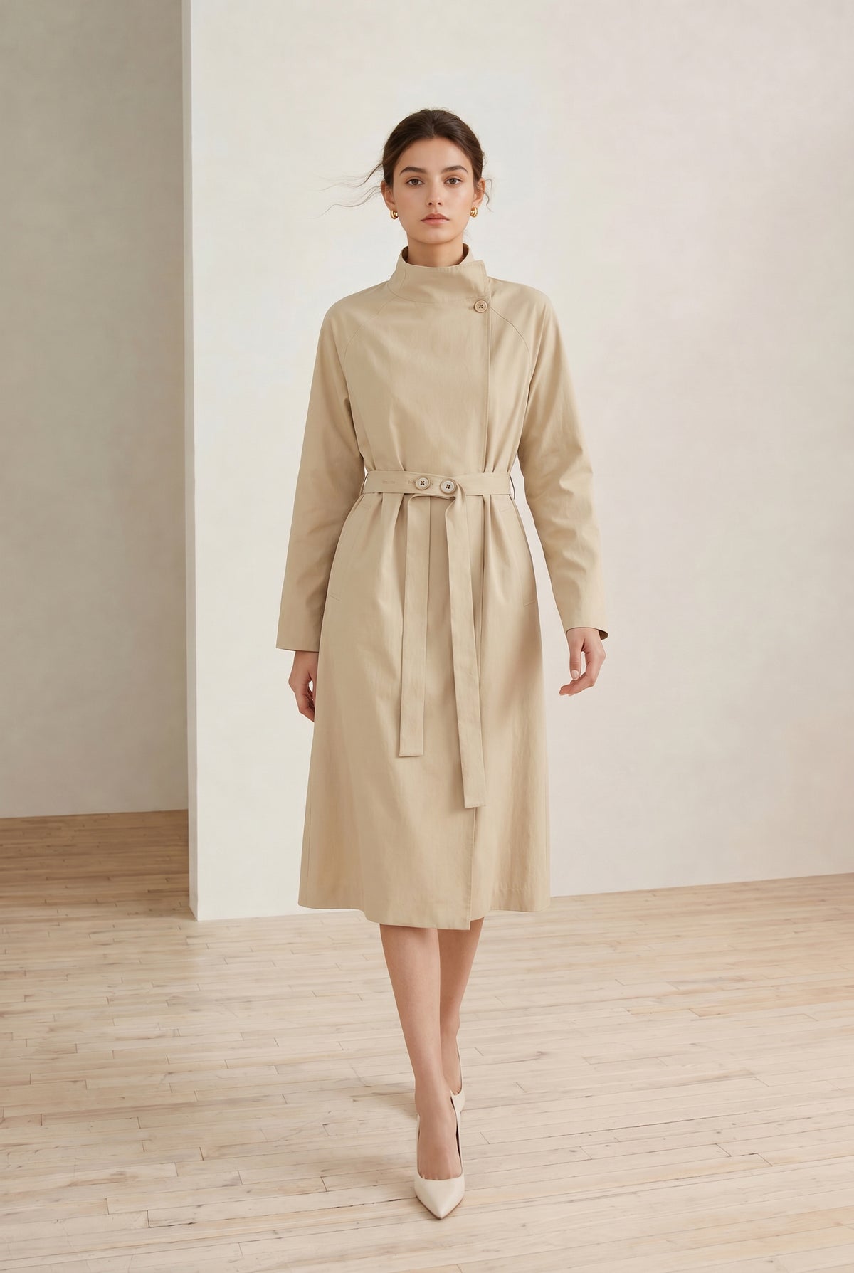 DROP SHOULDER TRENCH COAT