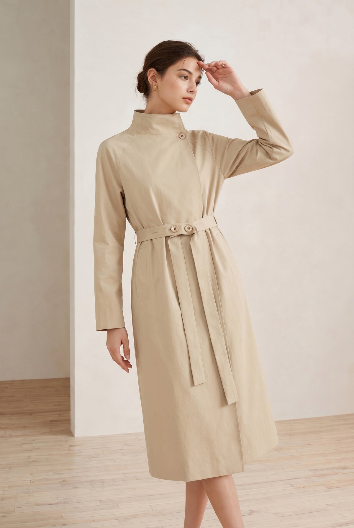 DROP SHOULDER TRENCH COAT