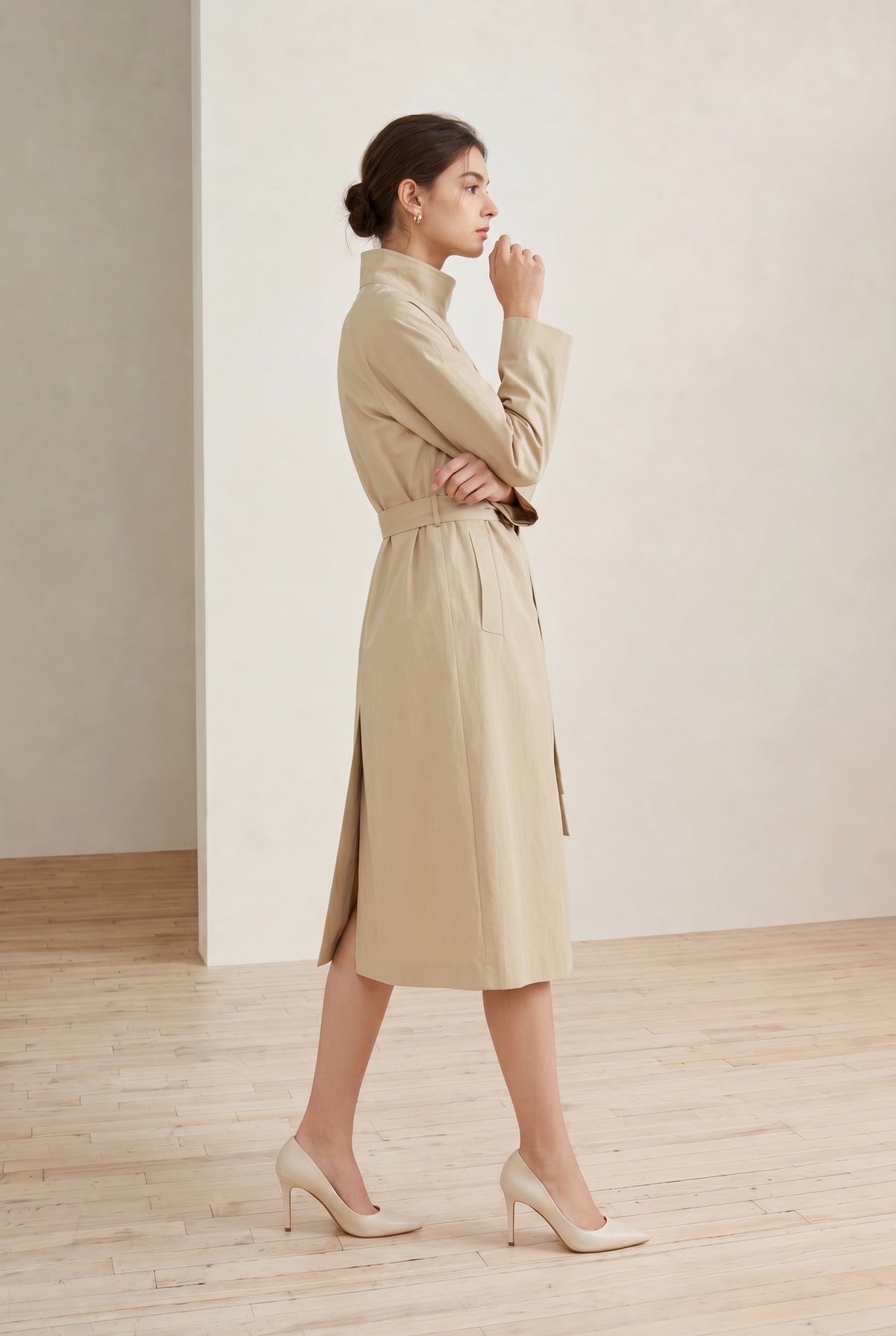 DROP SHOULDER TRENCH COAT