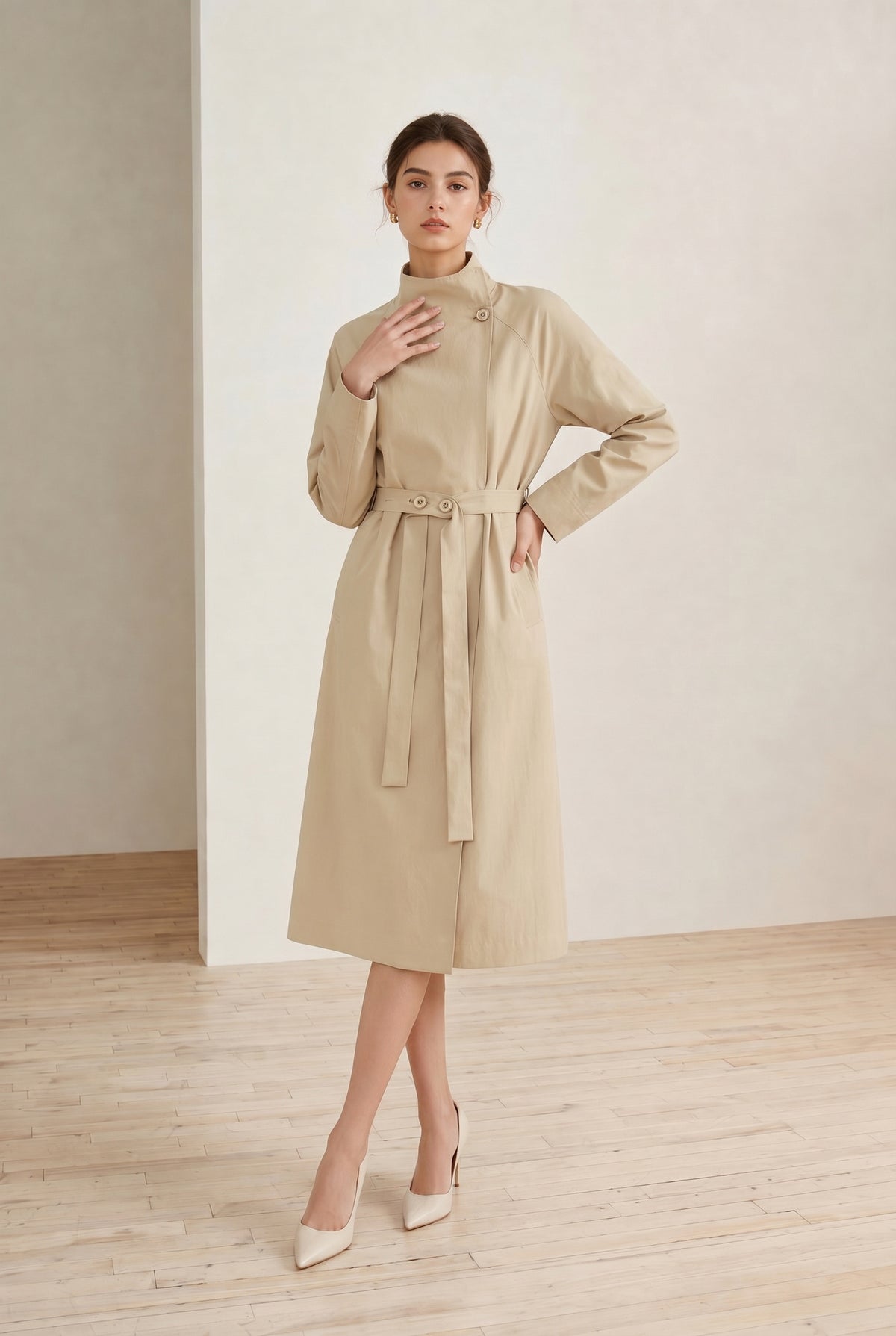 DROP SHOULDER TRENCH COAT