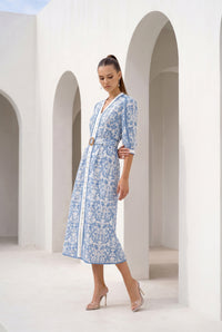 NAOMI BELTED LONG DRESS