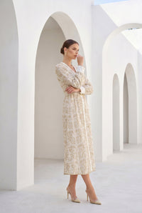 NAOMI BELTED ZIP LONG DRESS
