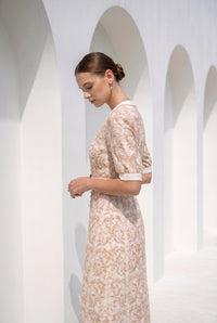 NAOMI BELTED LONG DRESS