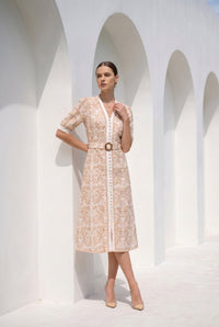 NAOMI BELTED LONG DRESS