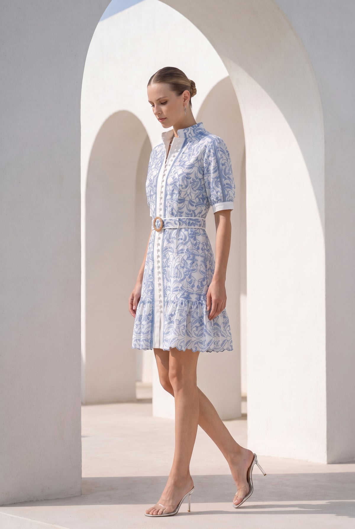 NAOMI SHORT SLEEVES SHORT DRESS