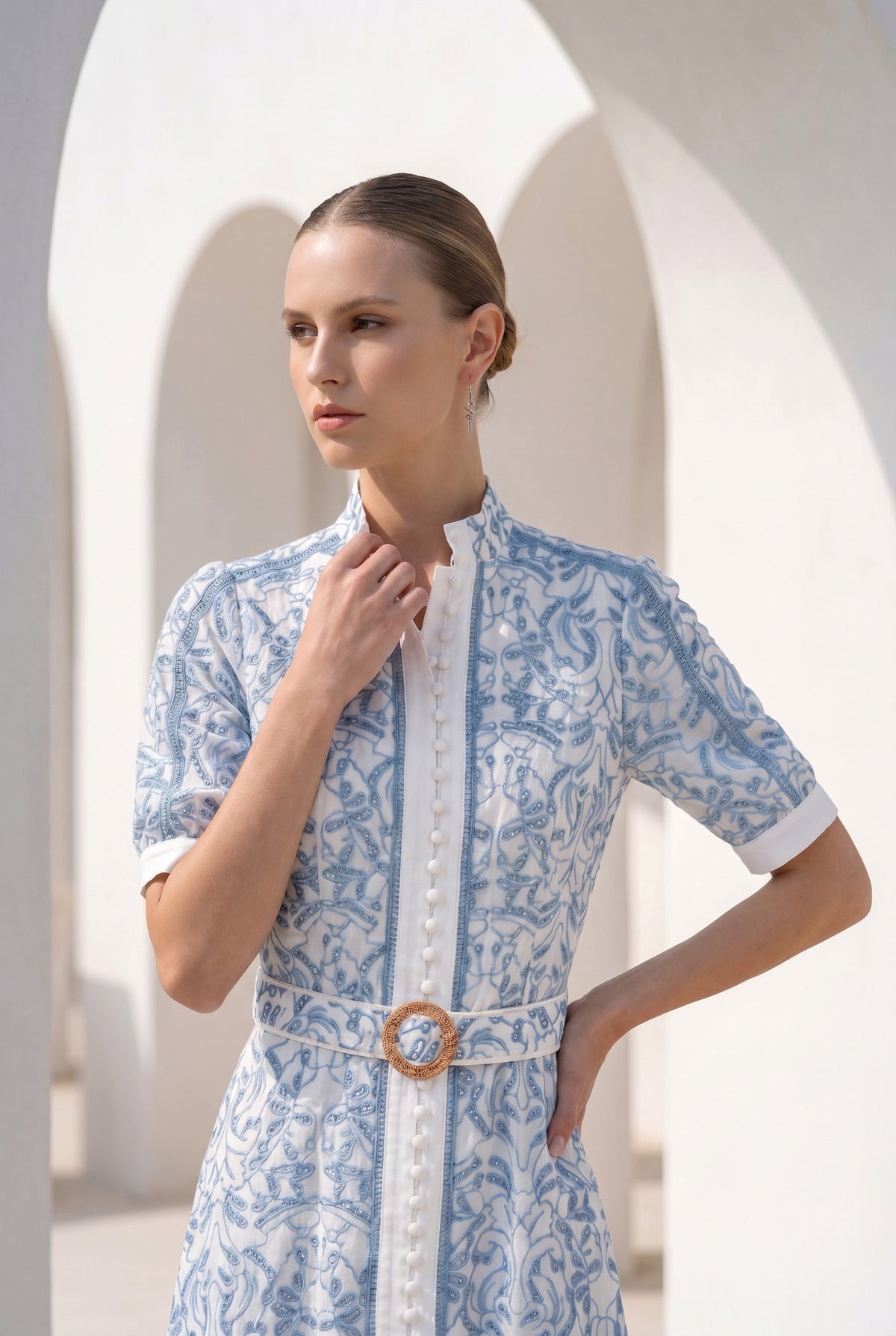 NAOMI SHORT SLEEVES SHORT DRESS