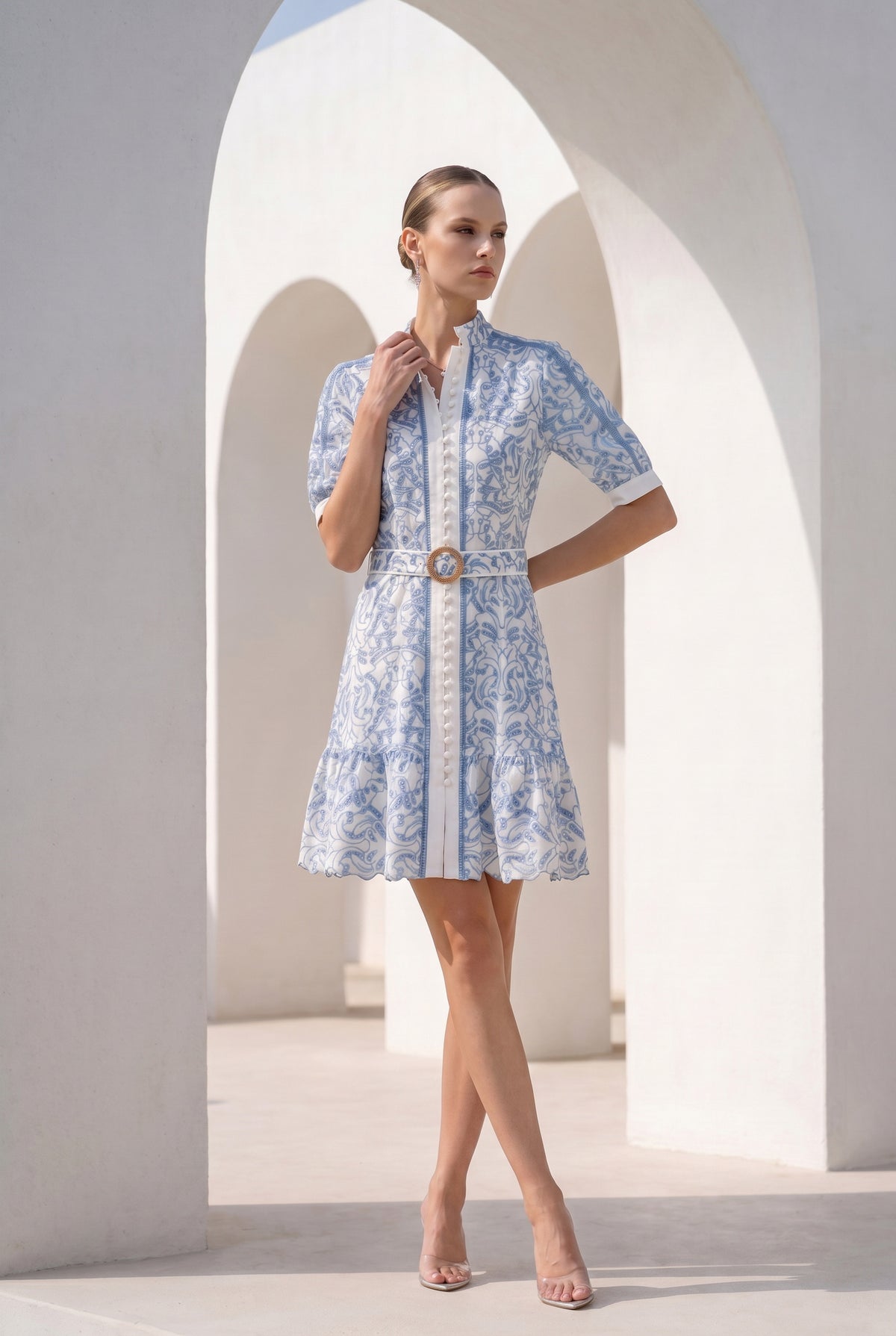 NAOMI SHORT SLEEVES SHORT DRESS