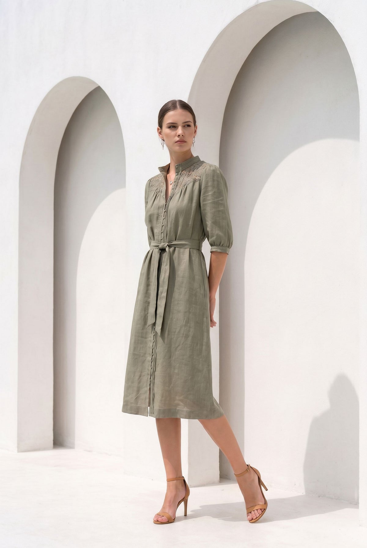 ILA BELTED LACE DRESS