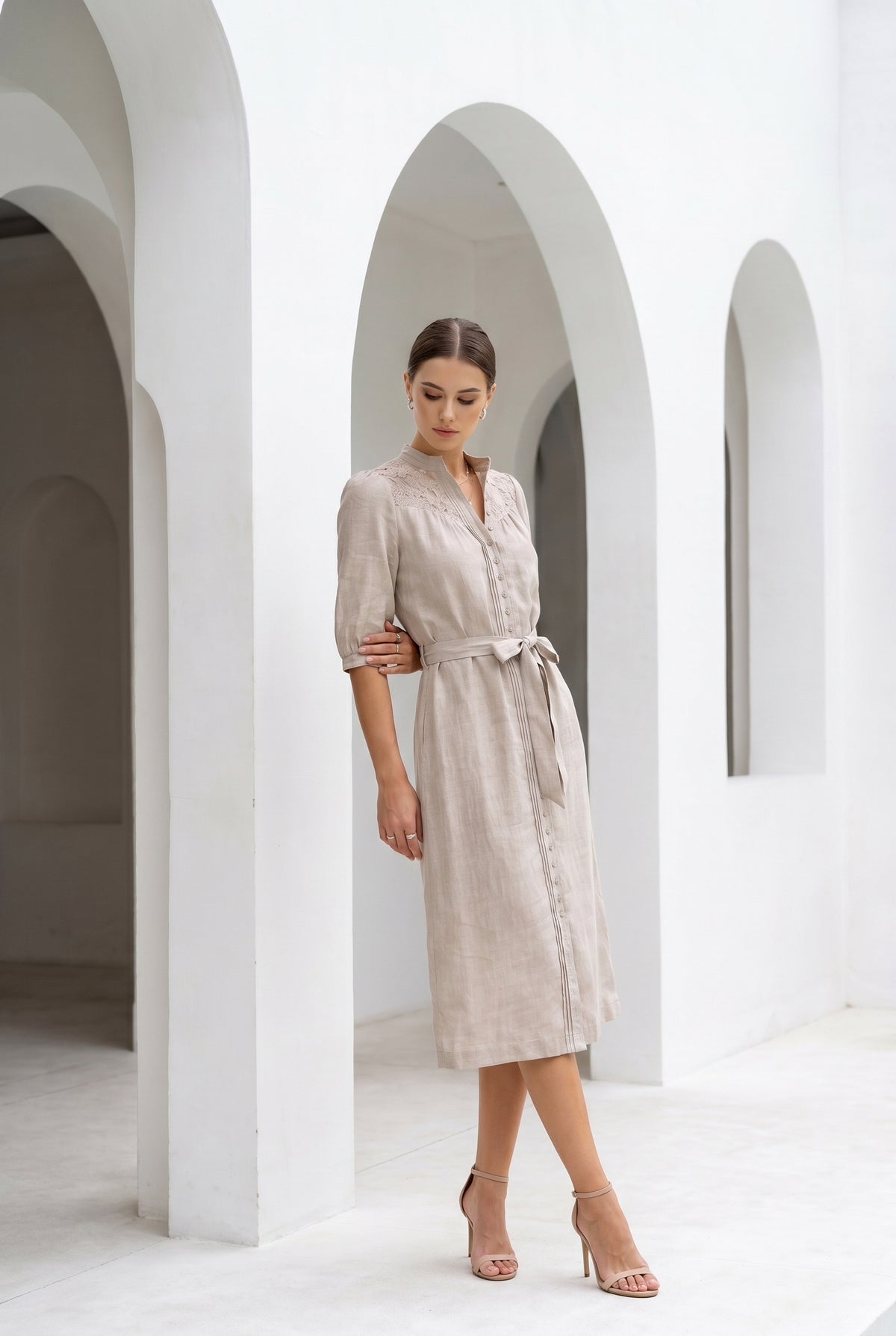 ILA BELTED LACE DRESS