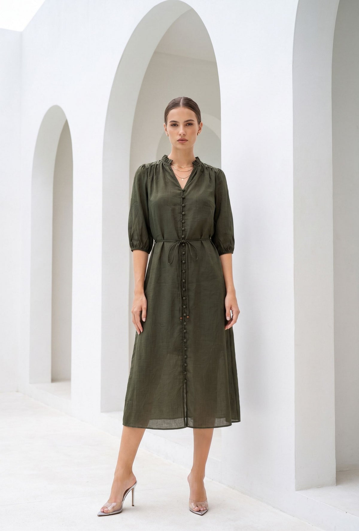 EDDA LINEN LACE DRESS