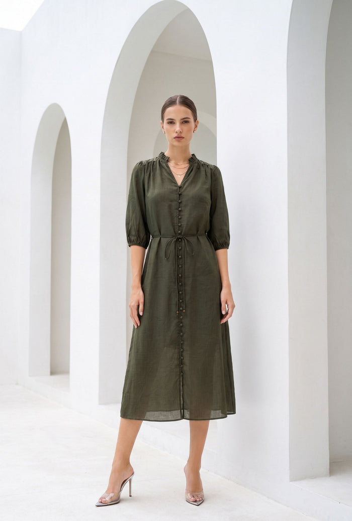 EDDA LINEN LACE DRESS