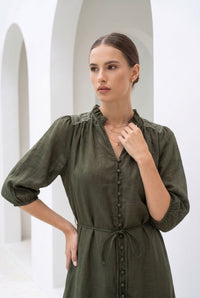 EDDA LINEN LACE DRESS