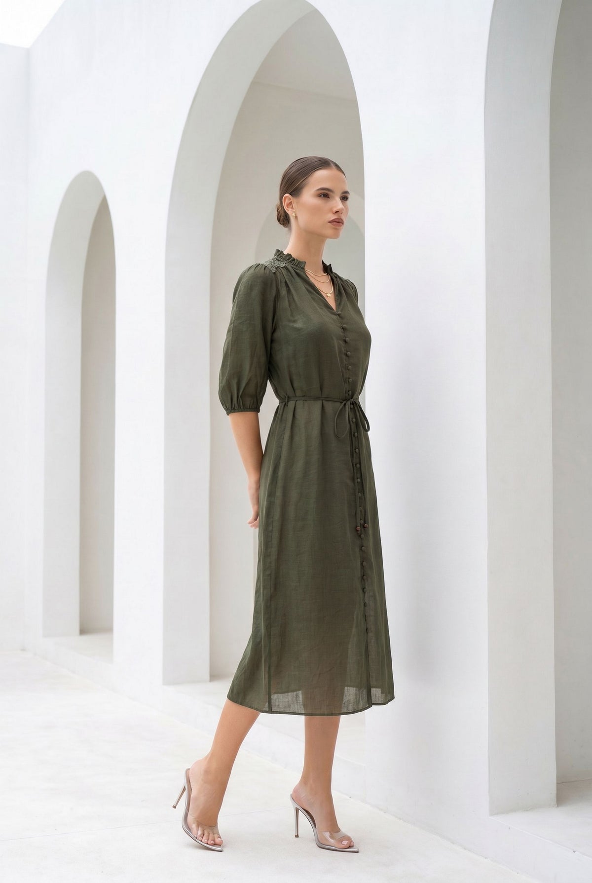 EDDA LINEN LACE DRESS