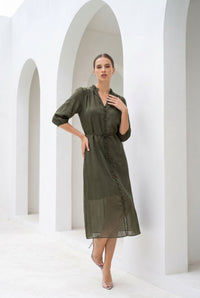 EDDA LINEN LACE DRESS