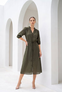 EDDA LINEN LACE DRESS